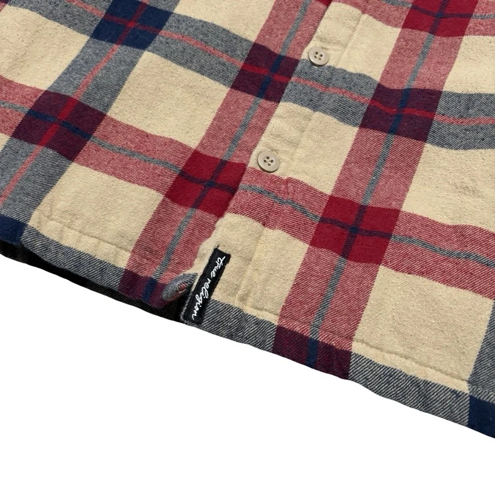True Religion Men's Quilted Lined Plaid Flannel Shirt Jacket Size Medium 21 x 28